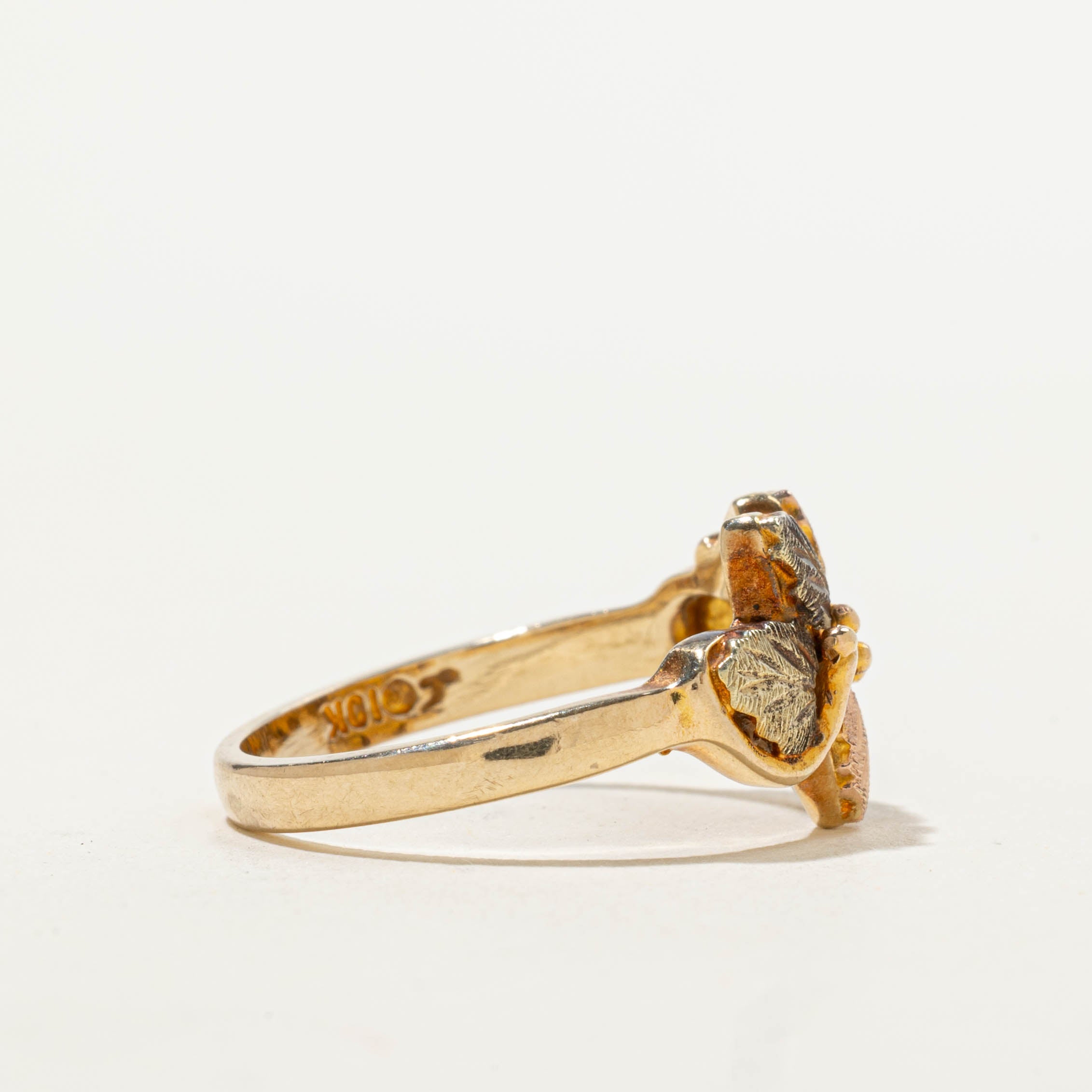 10k Tri Tone Leaf Branch Ring | SZ 8