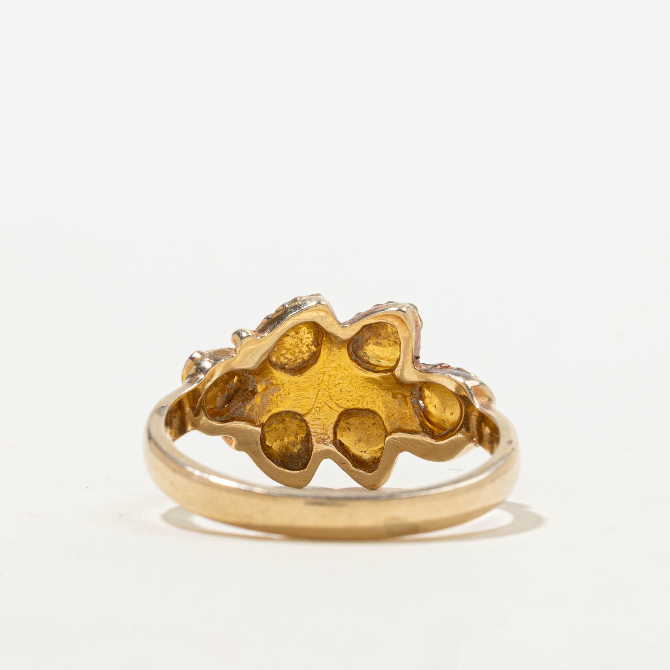 10k Tri Tone Leaf Branch Ring | SZ 8