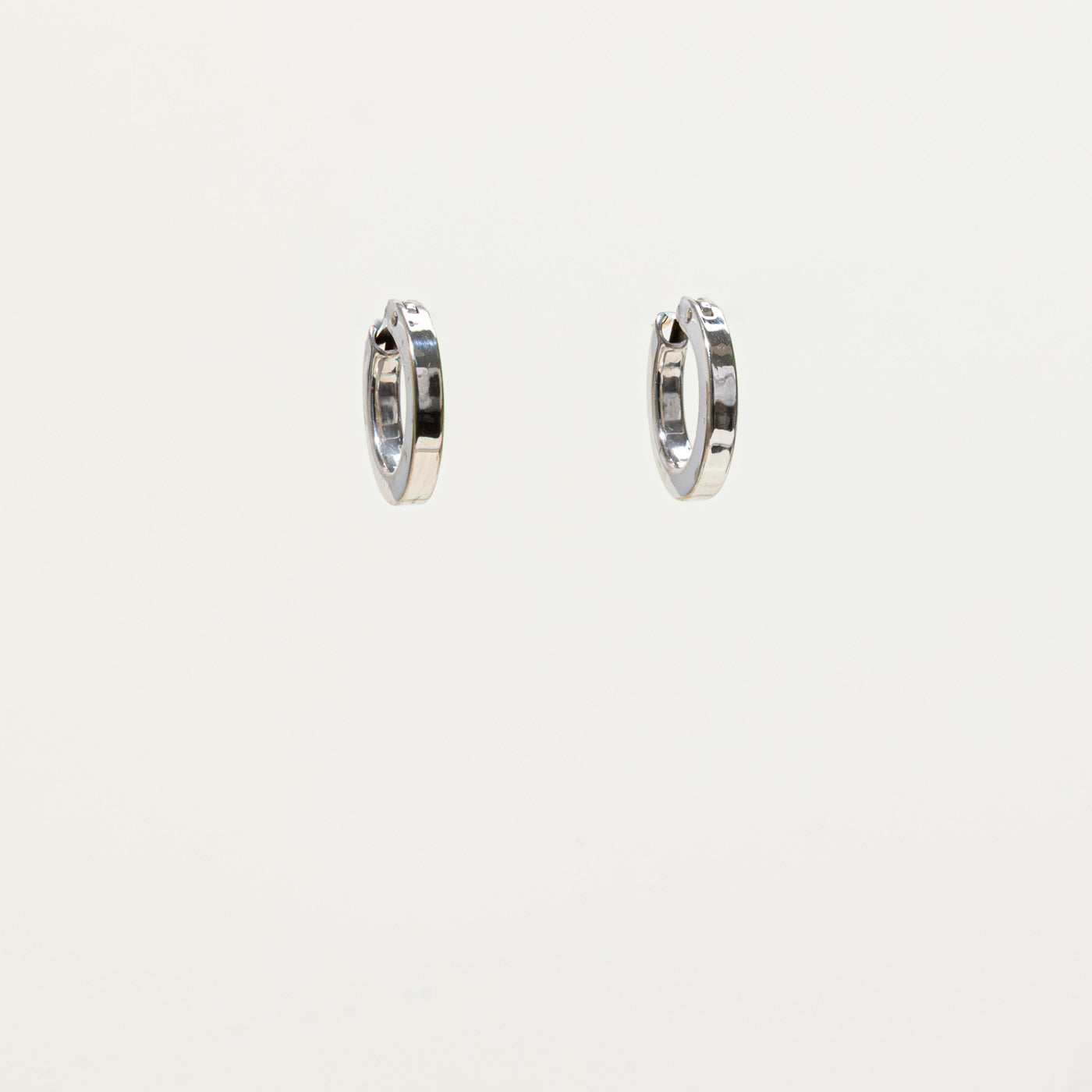 'Birks' White Gold Hoop Earrings