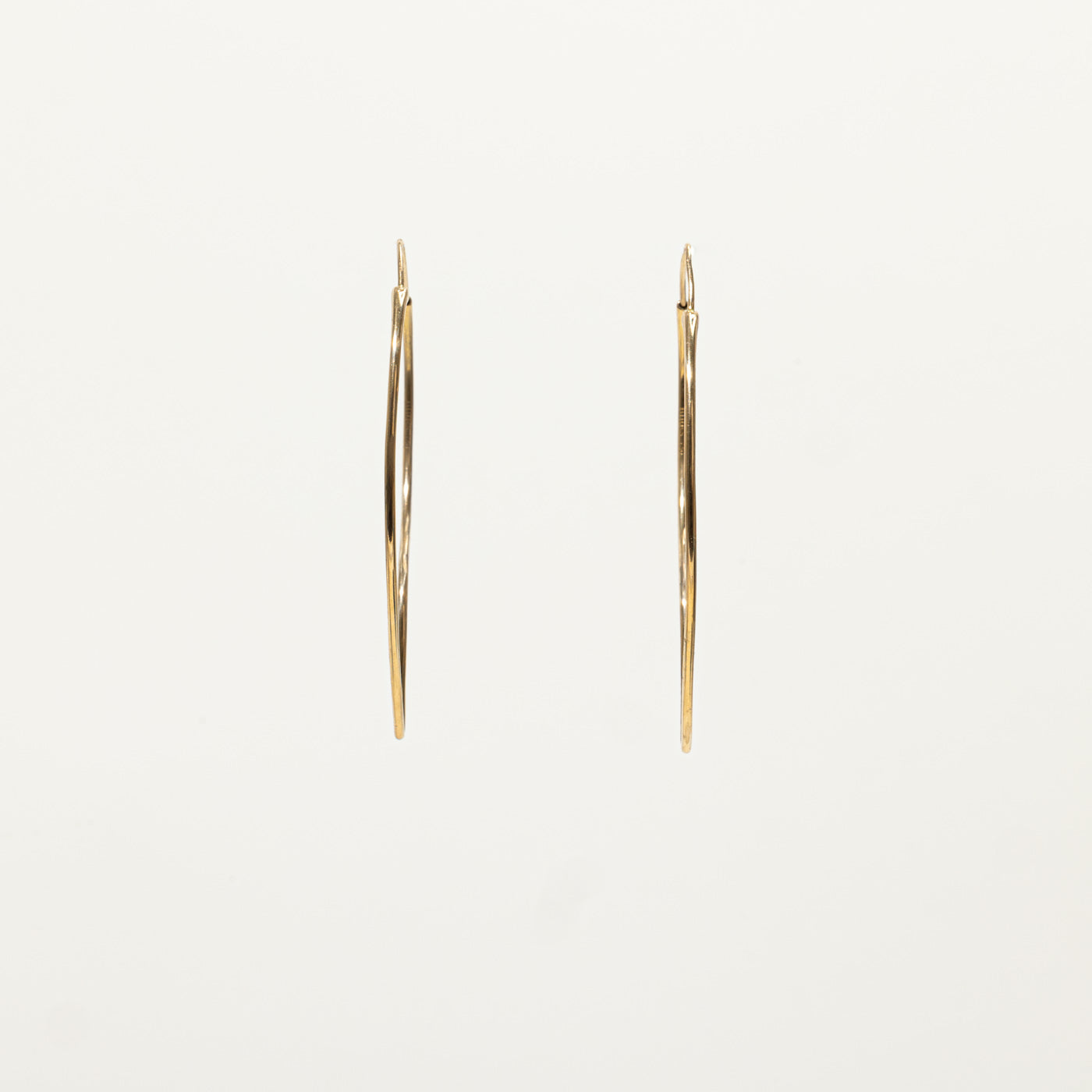 'Birks' Yellow Gold Marquise Abstract Hoop Earrings
