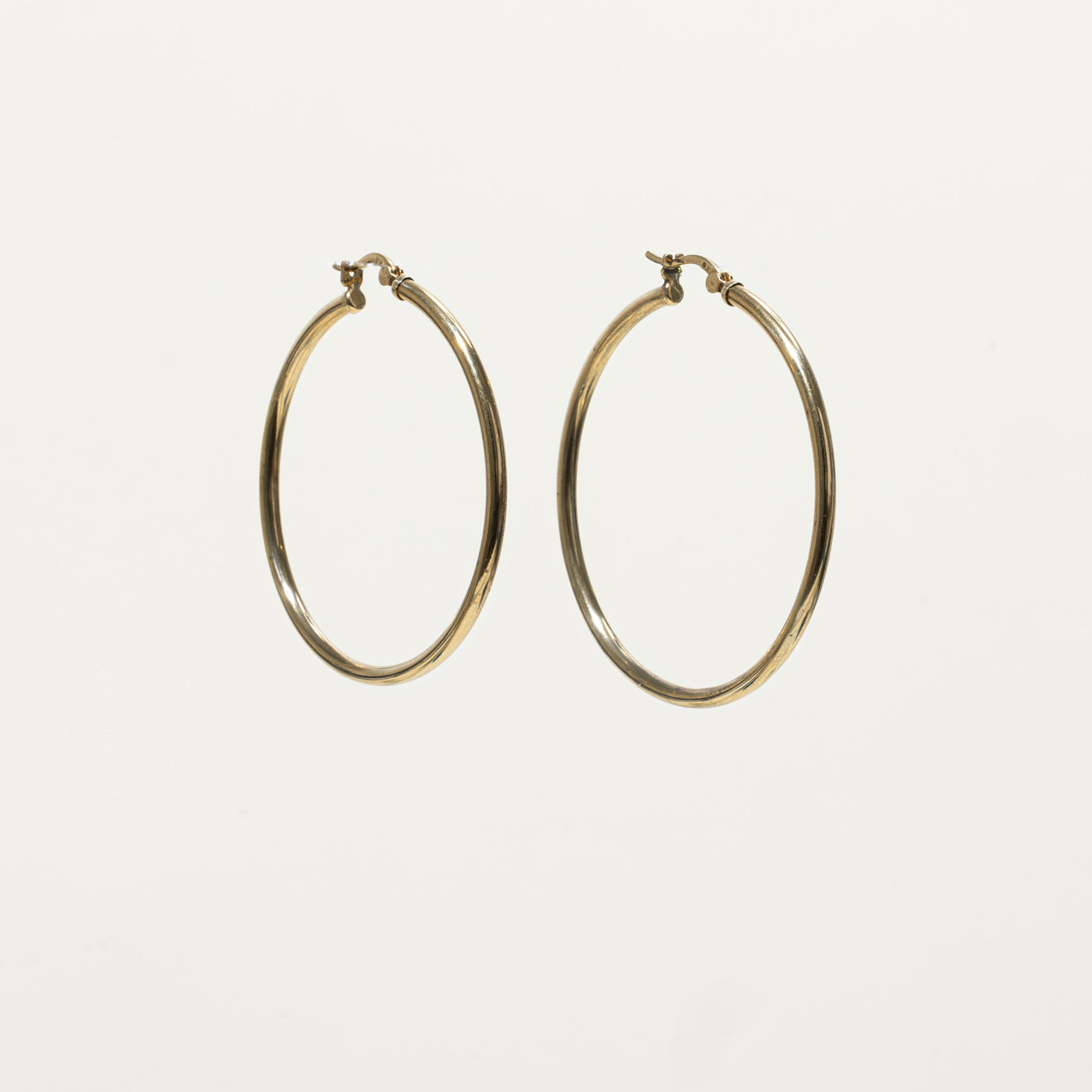 9k Yellow Gold Thin Hoop Earrings