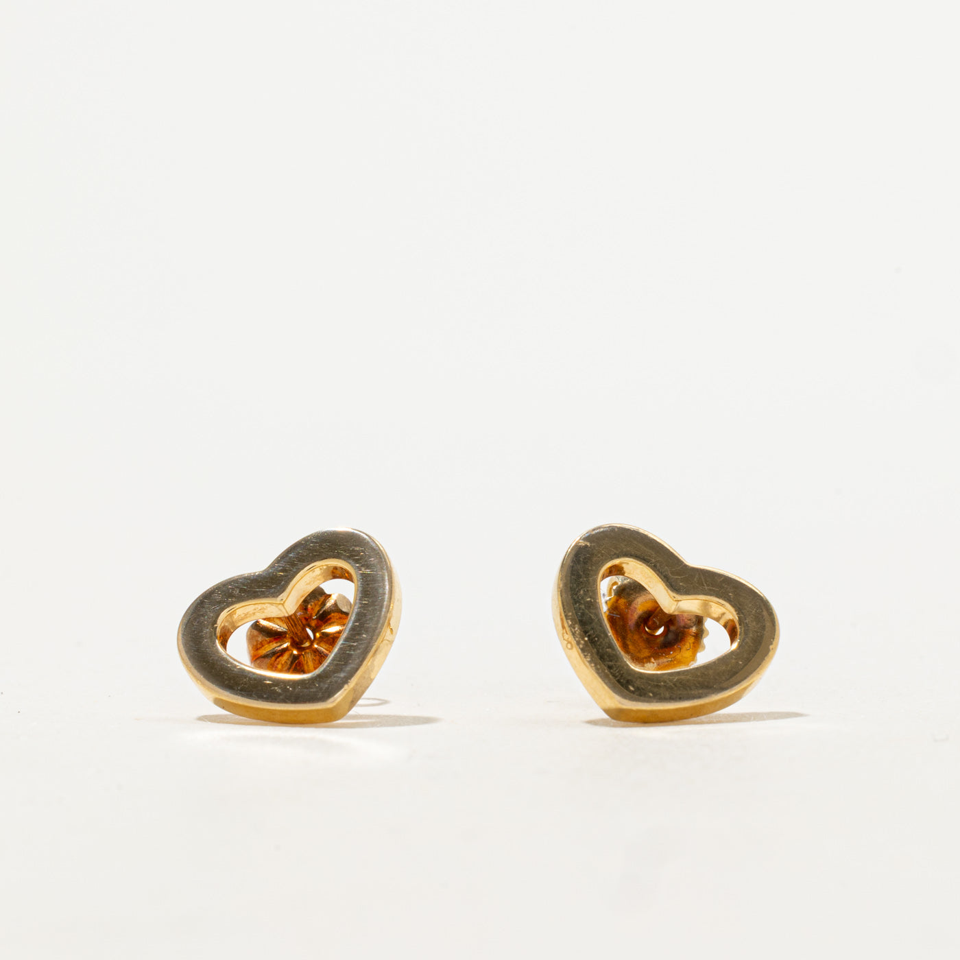 'Tiffany & Co' Yellow Gold Open Heart Stud Earrings