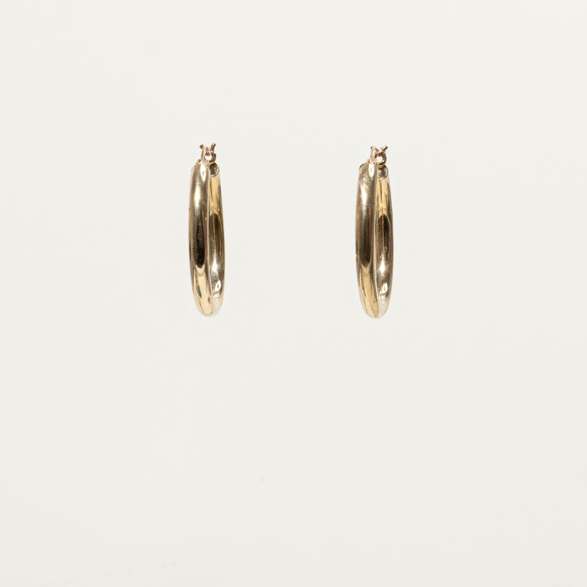 14k Yellow Gold Plain Hoops