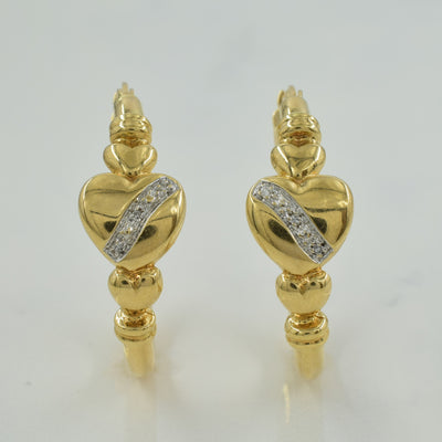 Heart Diamond Hoop Earrings | 0.02ctw |
