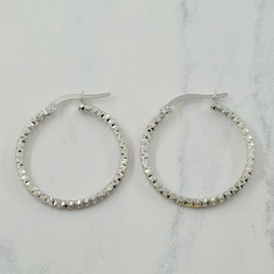18k White Gold Hoop Earrings |
