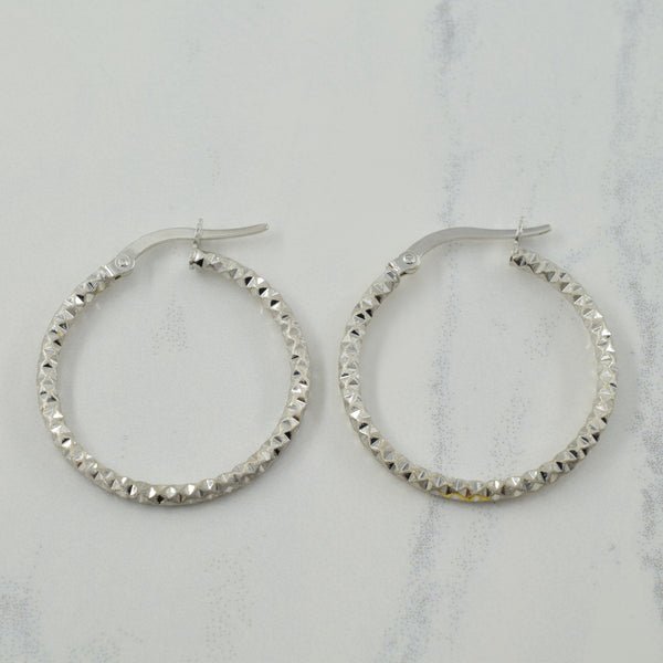 18k White Gold Hoop Earrings |