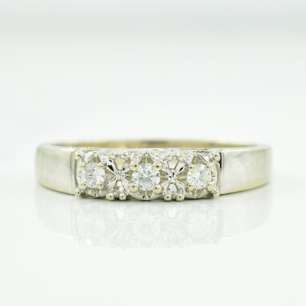 Three Stone Diamond Ring | 0.09ctw | SZ 7.75 |