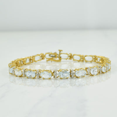 Aquamarine & Diamond Bracelet | 6.72ctw, 0.02ctw | 7