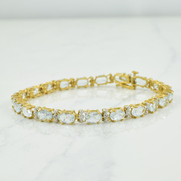 Aquamarine & Diamond Bracelet | 6.72ctw, 0.02ctw | 7