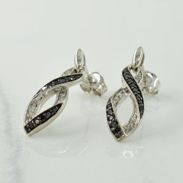 Black & Natural Diamond Earrings | 0.08ctw, 0.06ctw |