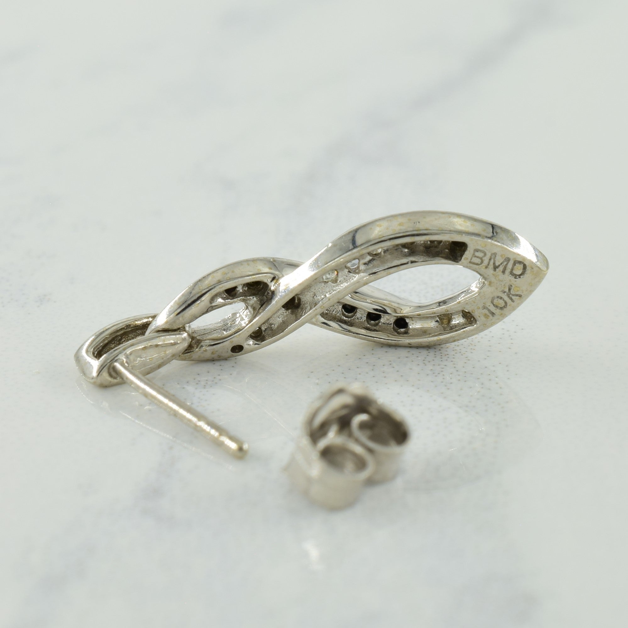 Black & Natural Diamond Earrings | 0.08ctw, 0.06ctw |