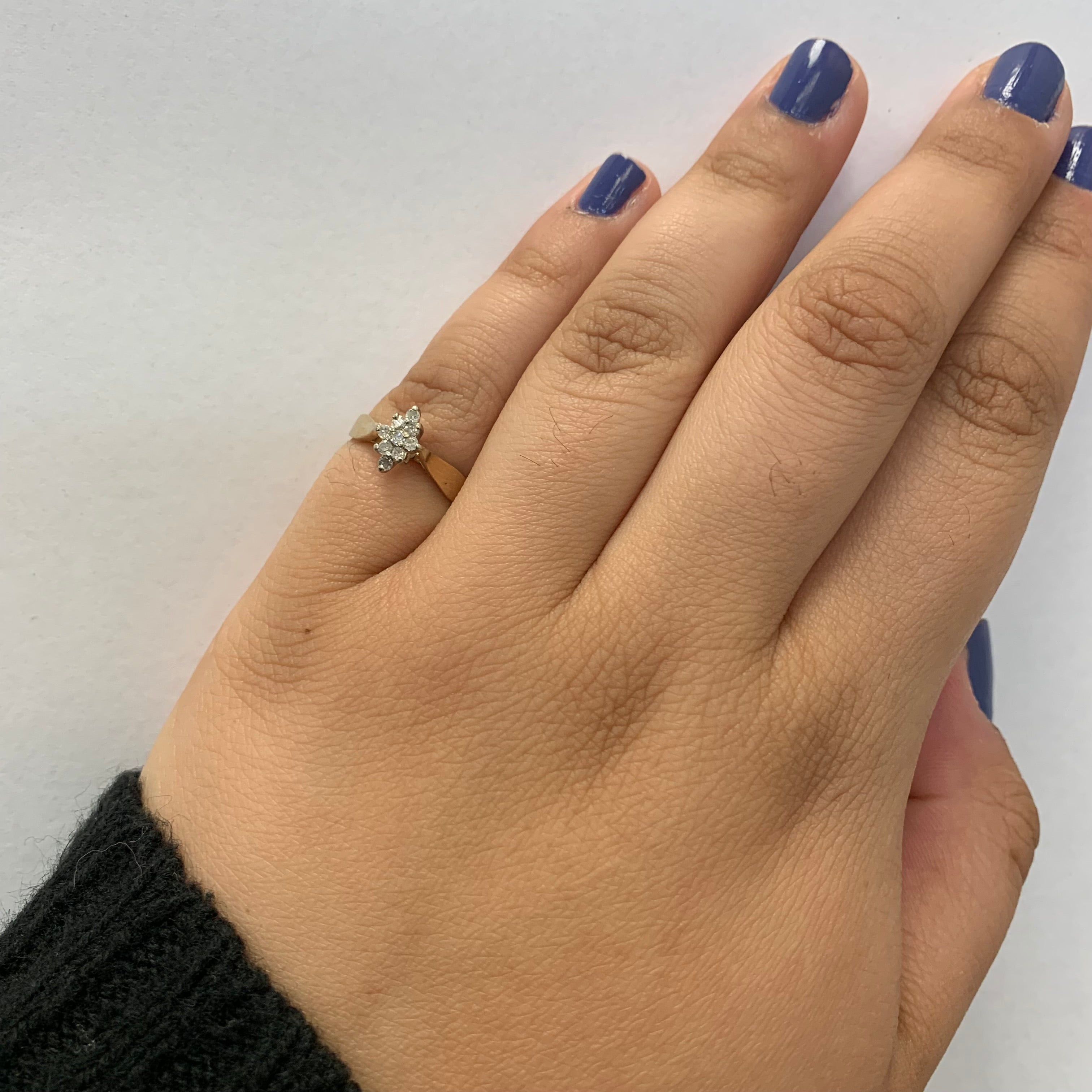 Bague en diamant cathédrale | 0,18 ct | Taille 5,5 |