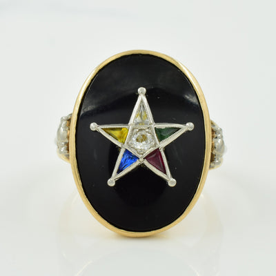 Order of the Eastern Star Multi-Colour Ring | 8.00ct, 0.20ctw, 0.07ctw | SZ 8.5 |