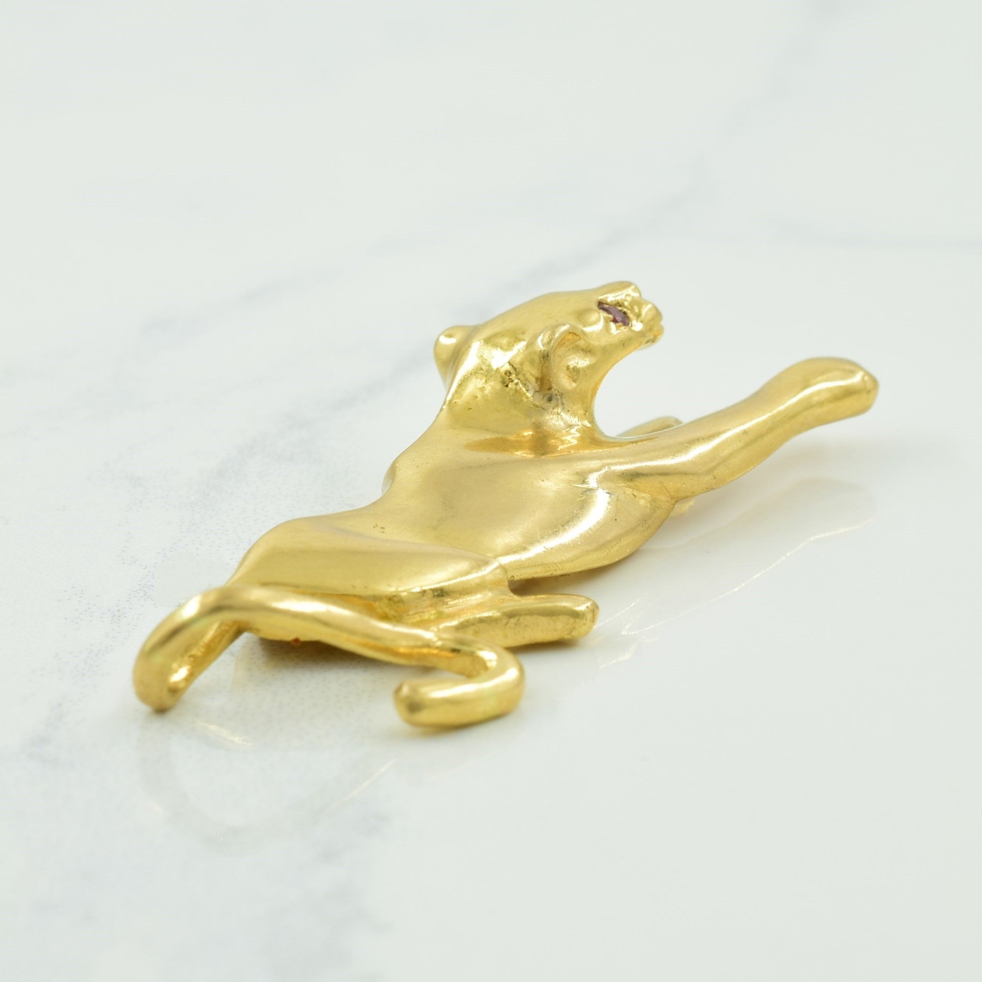 Ruby Eyed Panther Pendant | 0.06ctw |