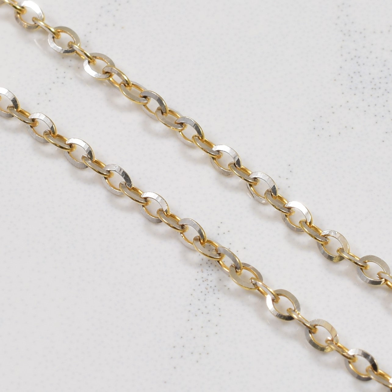 10k Yellow Gold Flat Link Cable Chain | 17.50