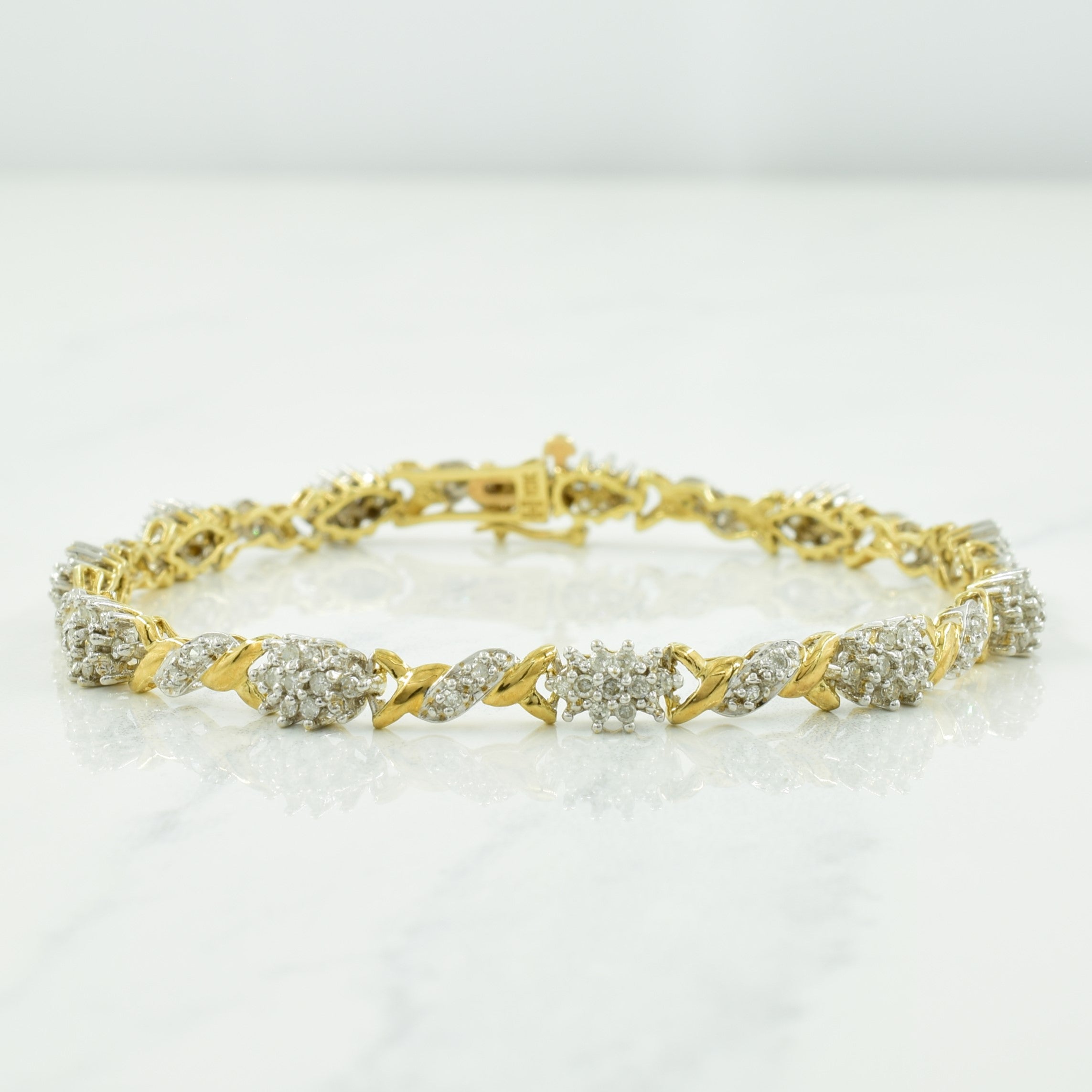 Diamond Cluster Bracelet | 0.88ctw | 7" |