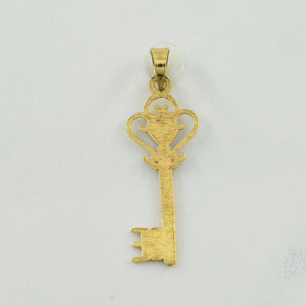 10k Yellow Gold Key Pendant |