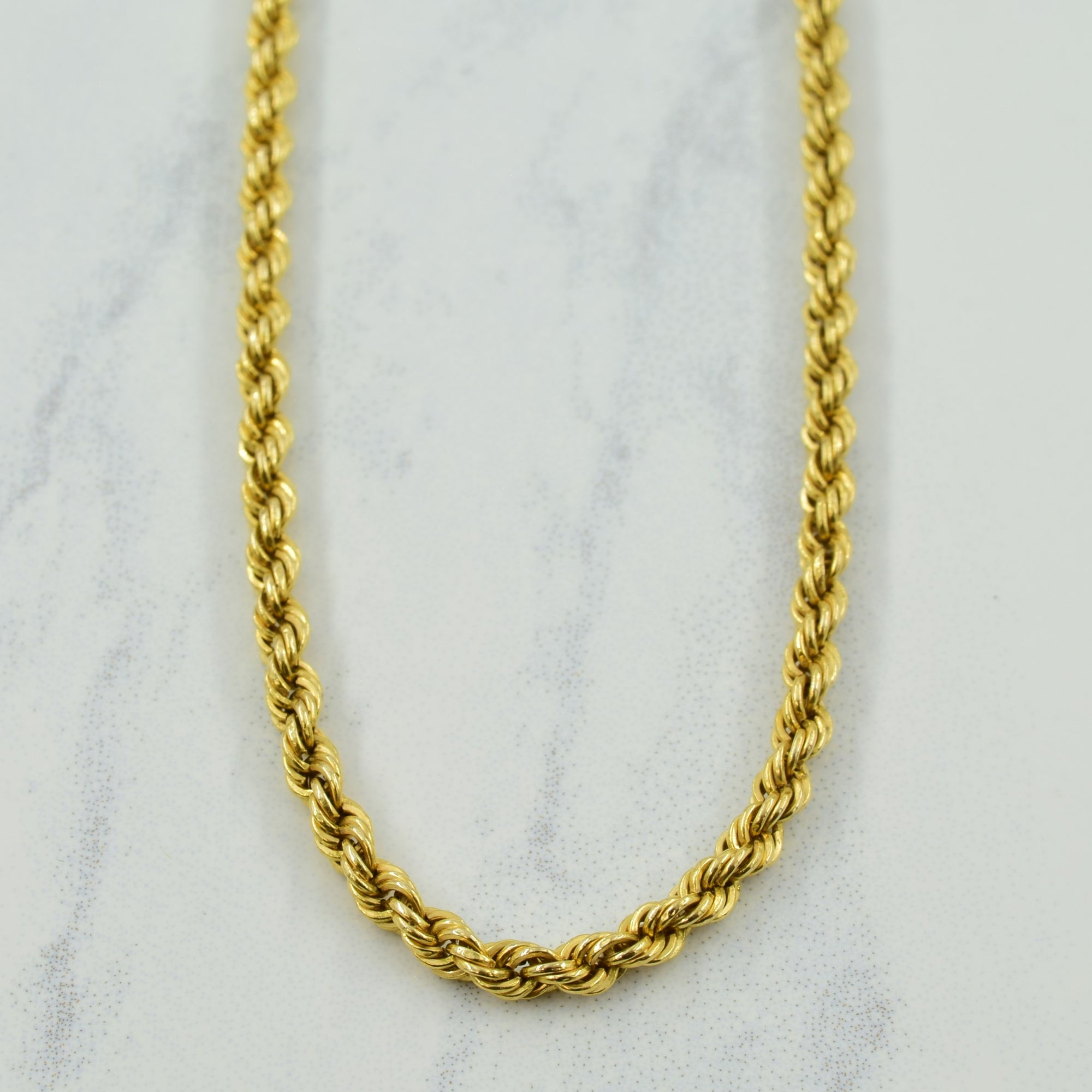 18k Yellow Gold Italian Hallmark Rope Chain | 20.75