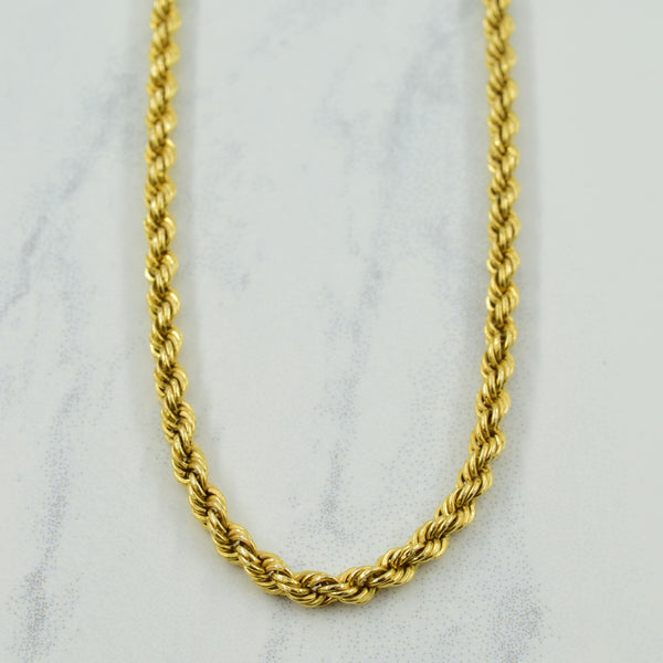 18k Yellow Gold Italian Hallmark Rope Chain | 20.75