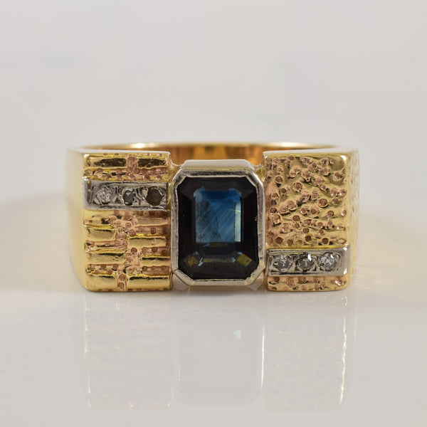 Sapphire & Diamond Flat Edge Ring | 2.34ct, 0.06ctw | SZ 12 |