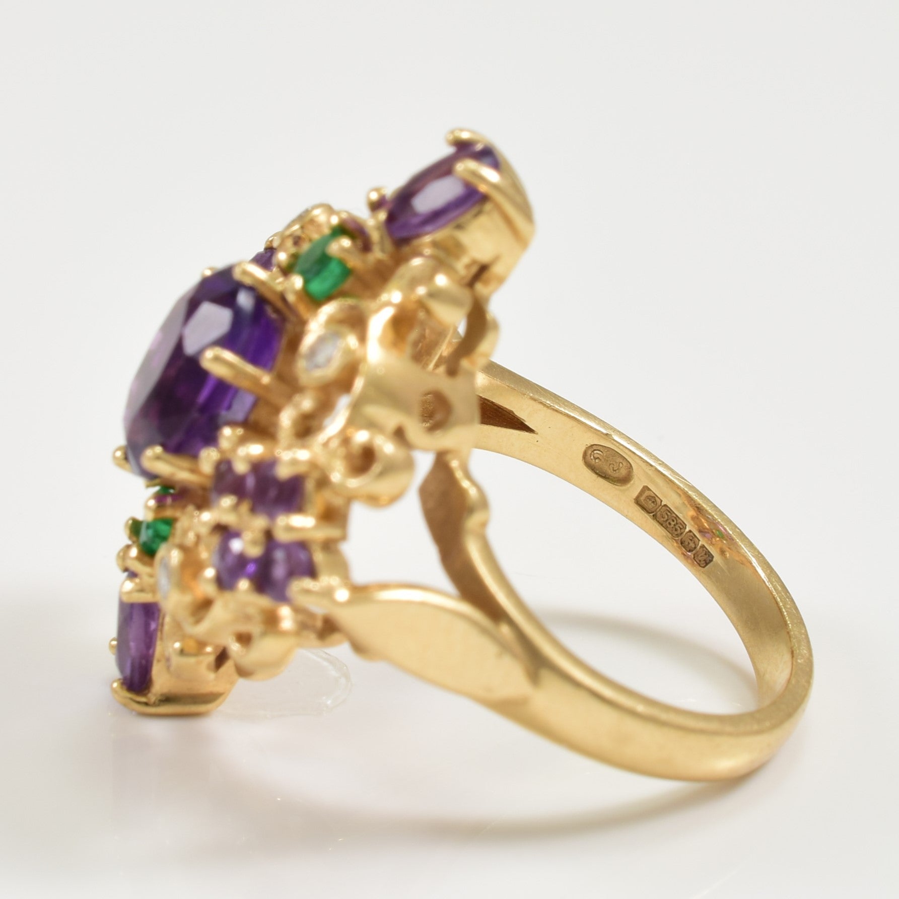 Multi Gemstone & Diamond Ring | 1.00ctw, 0.08ctw | SZ 5.5 |