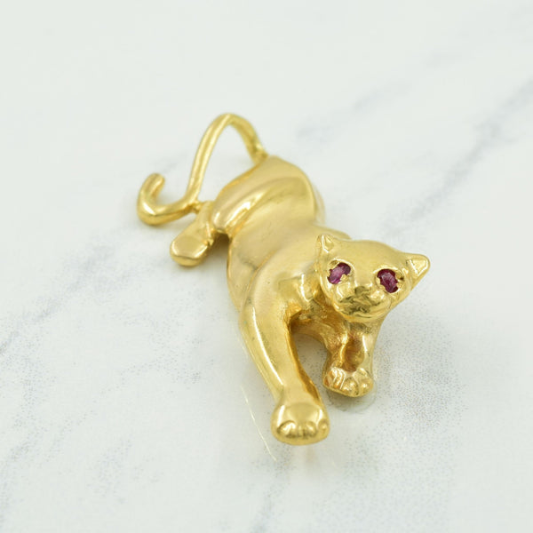 Ruby Eyed Panther Pendant | 0.06ctw |