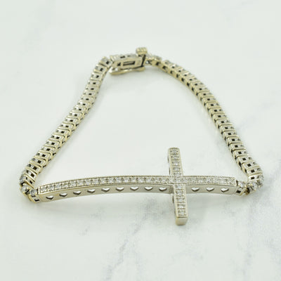 Diamond Cross 18k Bracelet | 2.00ctw | 7.50