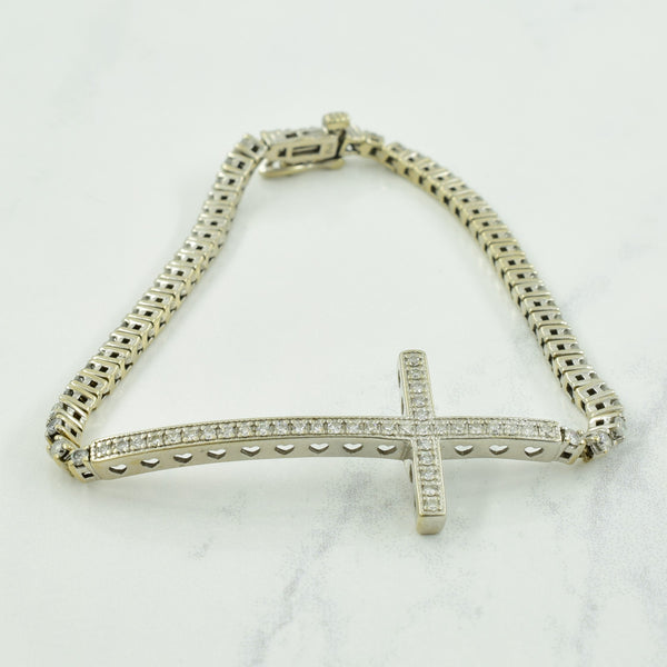 Diamond Cross 18k Bracelet | 2.00ctw | 7.50