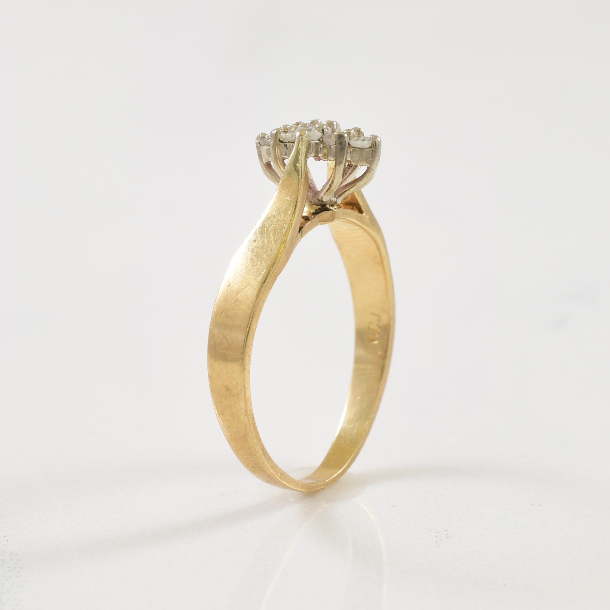 Bague en diamant cathédrale | 0,18 ct | Taille 5,5 |