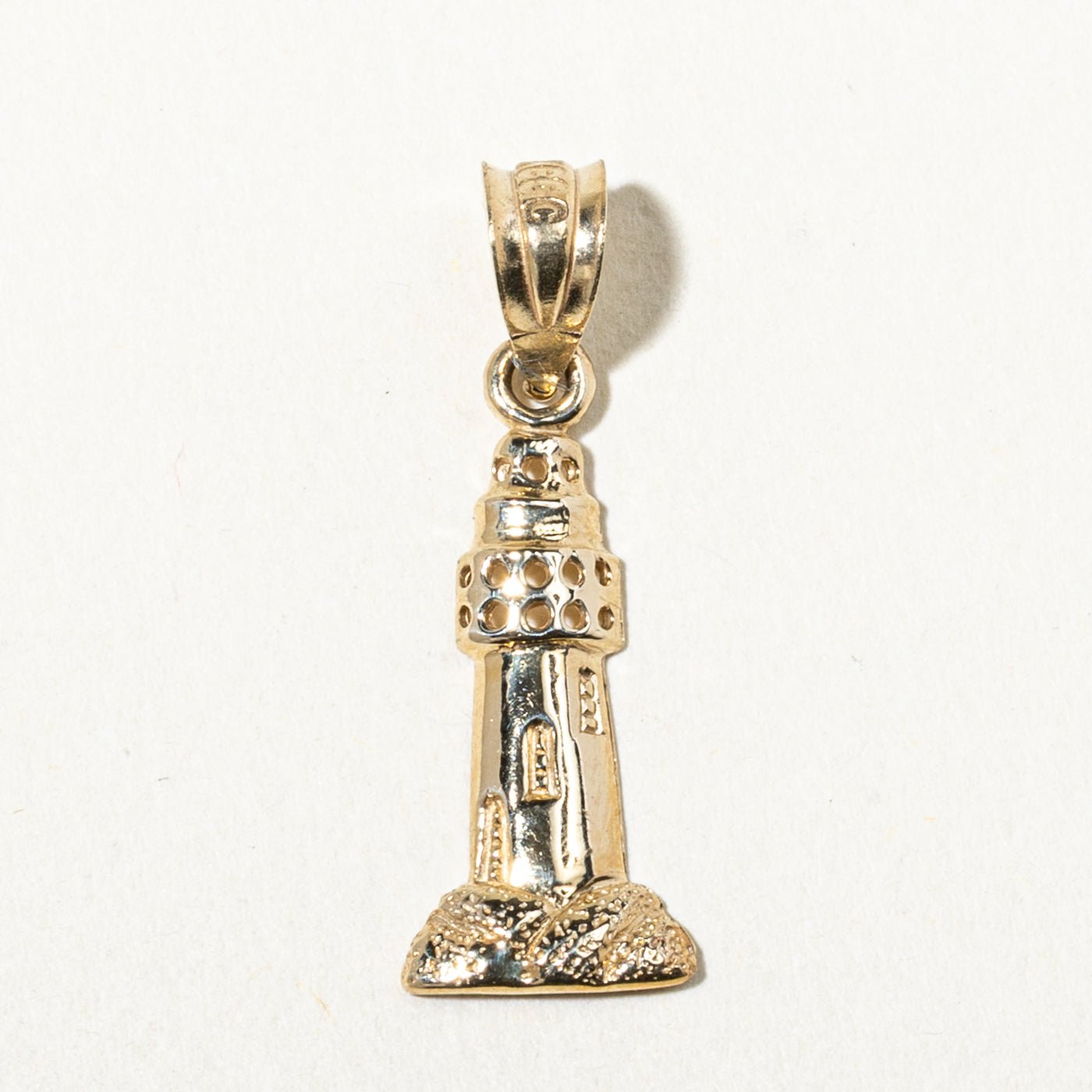 10k Yellow Gold Lighthouse Charm