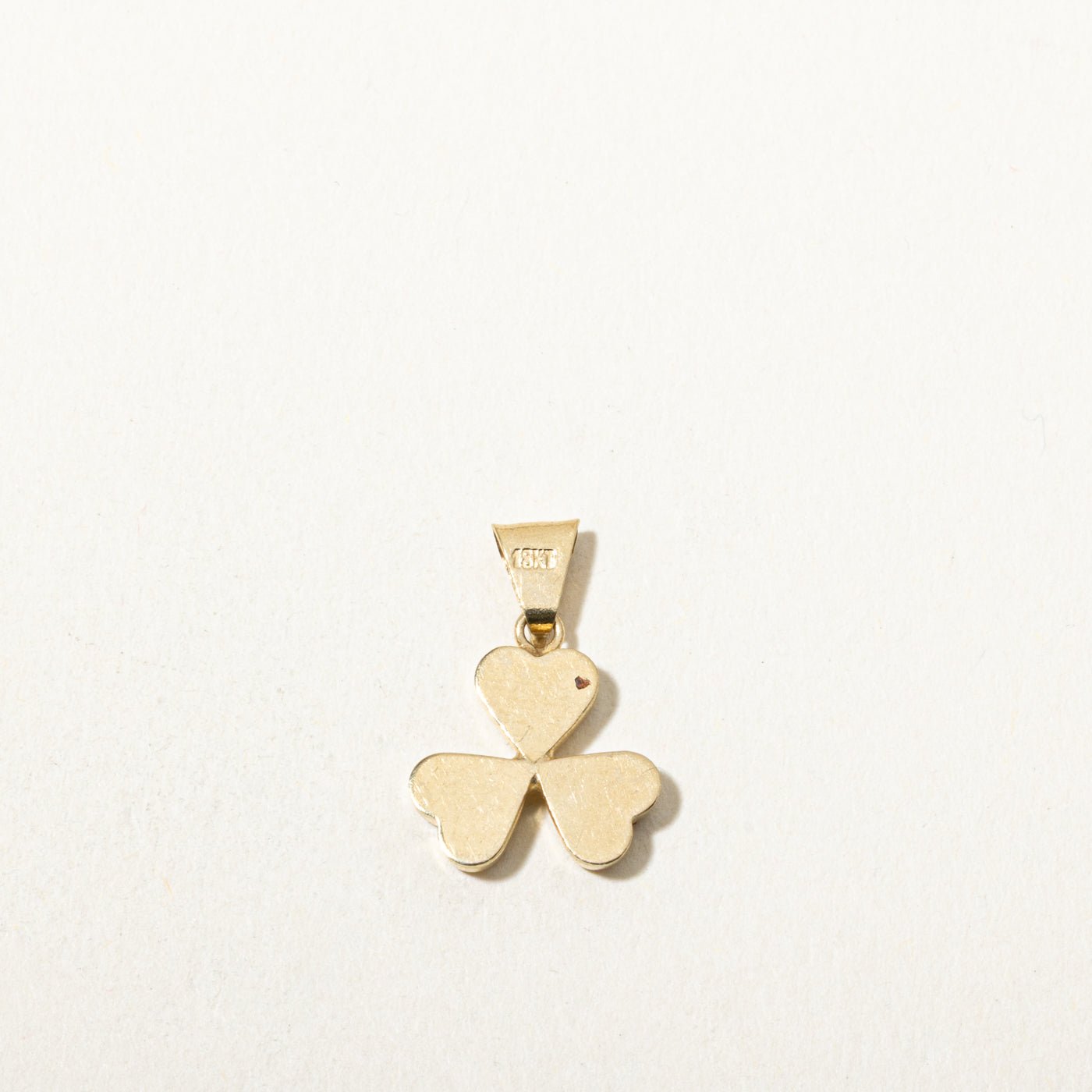 18k Yellow Gold Shamrock Heart Charm