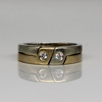 Two Tone Interlocking Diamond Band | 0.24ctw | SZ 8.75 |