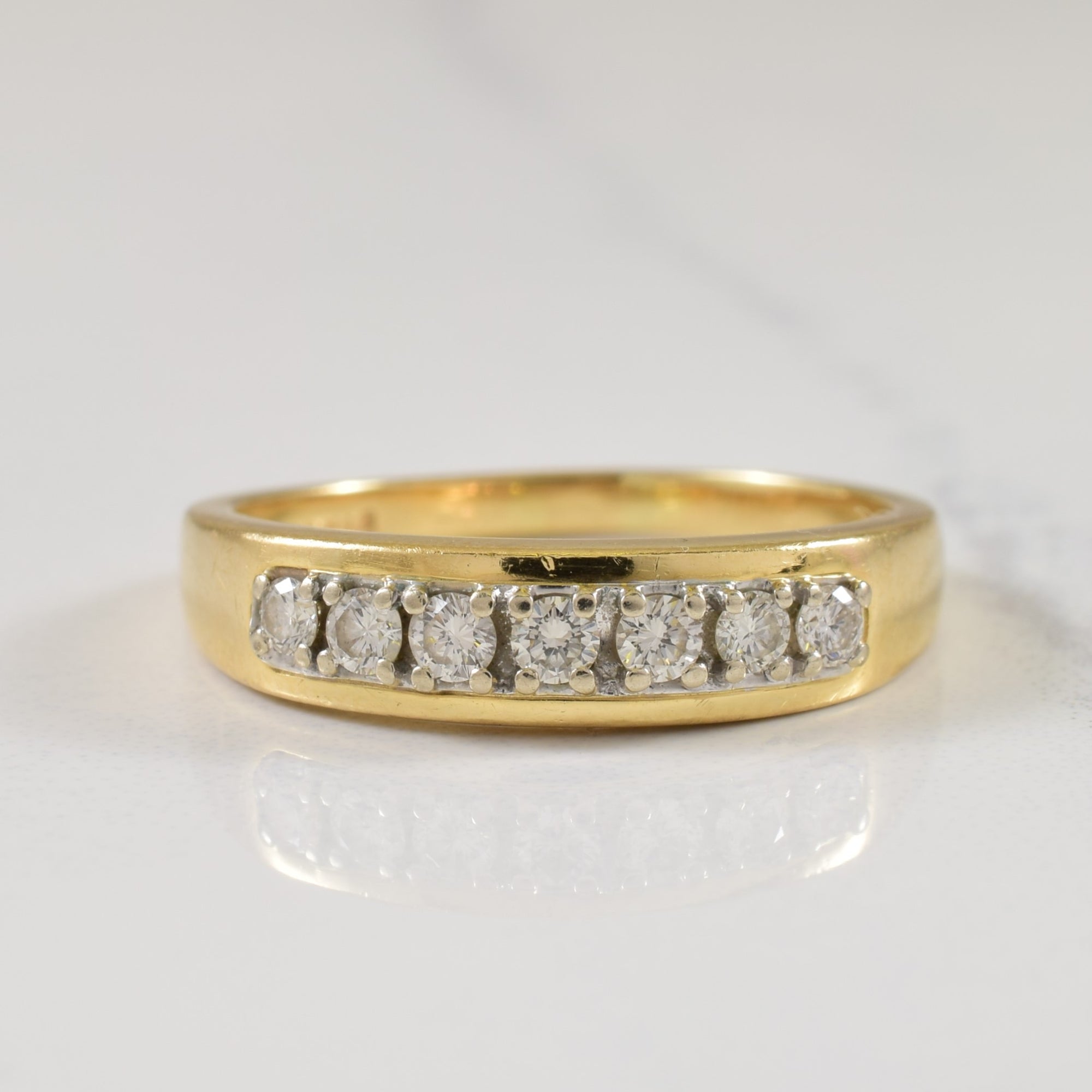 Pave channel set wedding on sale band