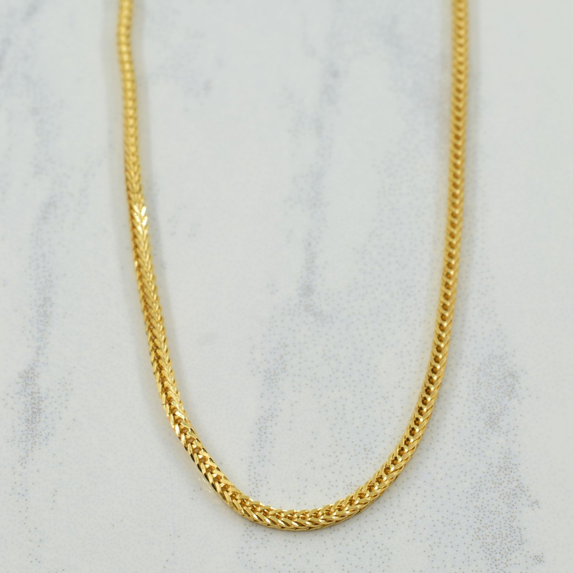 18k Yellow Gold Italian Hallmark Foxtail Chain | 19.5