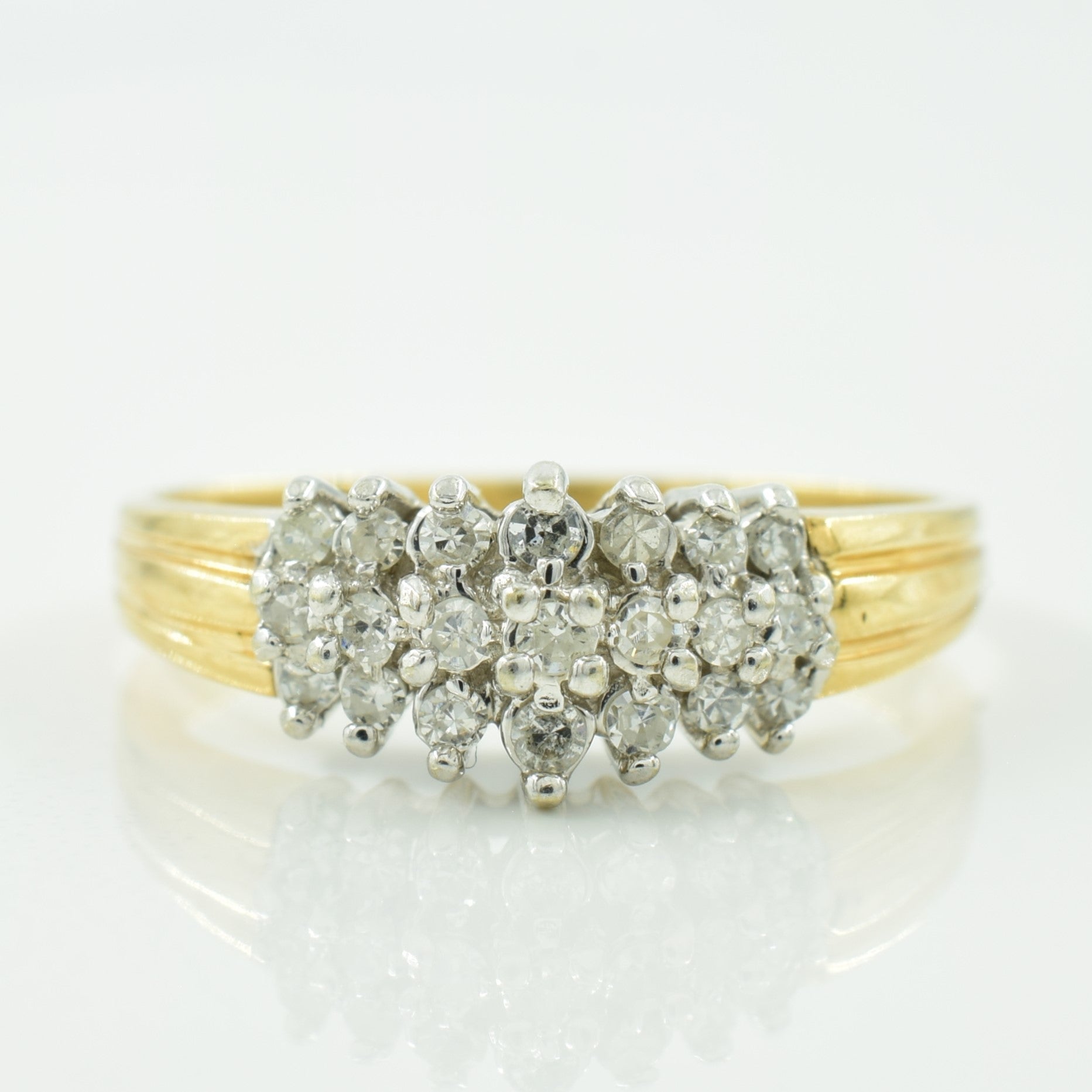 Triple Row Diamond Ring | 0.18ctw | SZ 7.25 |