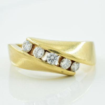 Channel Set Diamond Bypass Ring | 0.20ctw | SZ 5.75 |