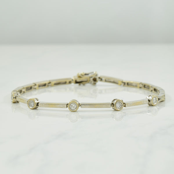 Diamond Bead & Bar 14k Bracelet | 0.15ctw | 7.25