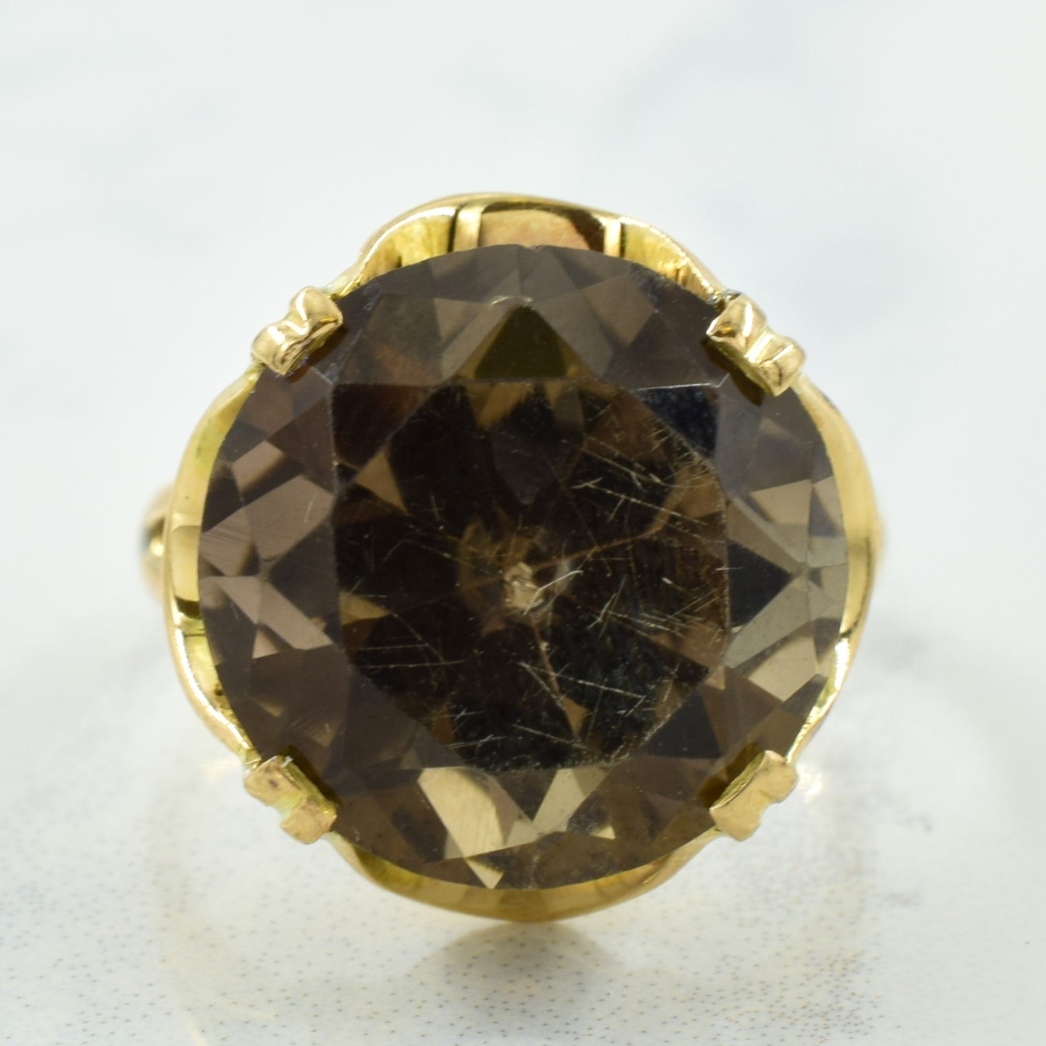 Smoky Quartz Cocktail Ring | 10.00ct | SZ 5.5 |