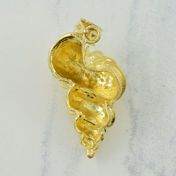 14k Yellow Gold Shell Pendant |