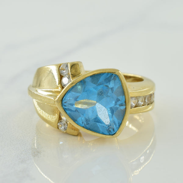 Blue Topaz & White Sapphire Ring | 3.50ct, 0.40ctw | SZ 6.75 |