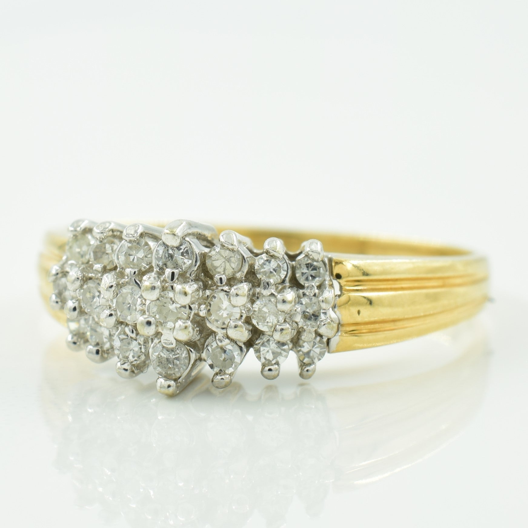 Triple Row Diamond Ring | 0.18ctw | SZ 7.25 |