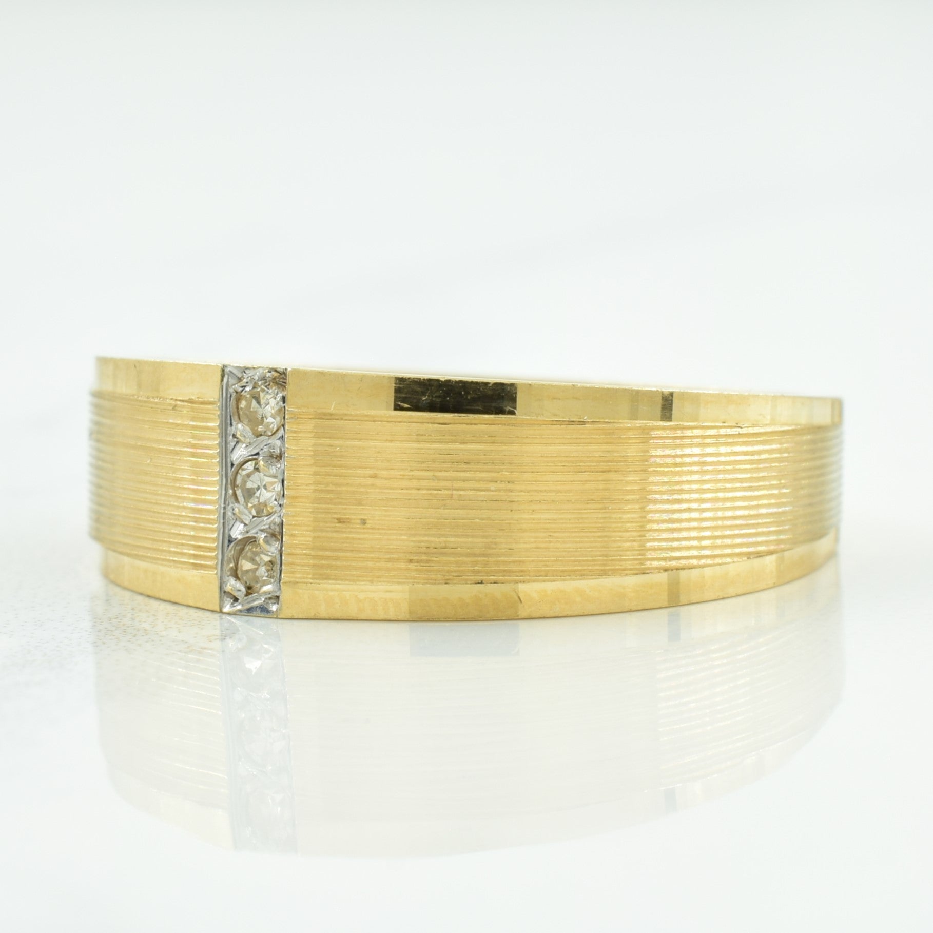 Vertical Pave Set Diamond Ring | 0.03ctw | SZ 10.25 |