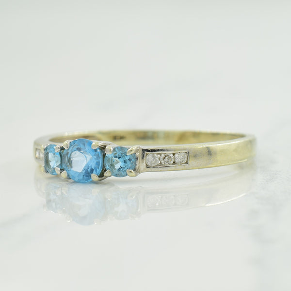 Blue Topaz & Diamond Ring | 0.50ctw, 0.06ctw | SZ 10.25 |
