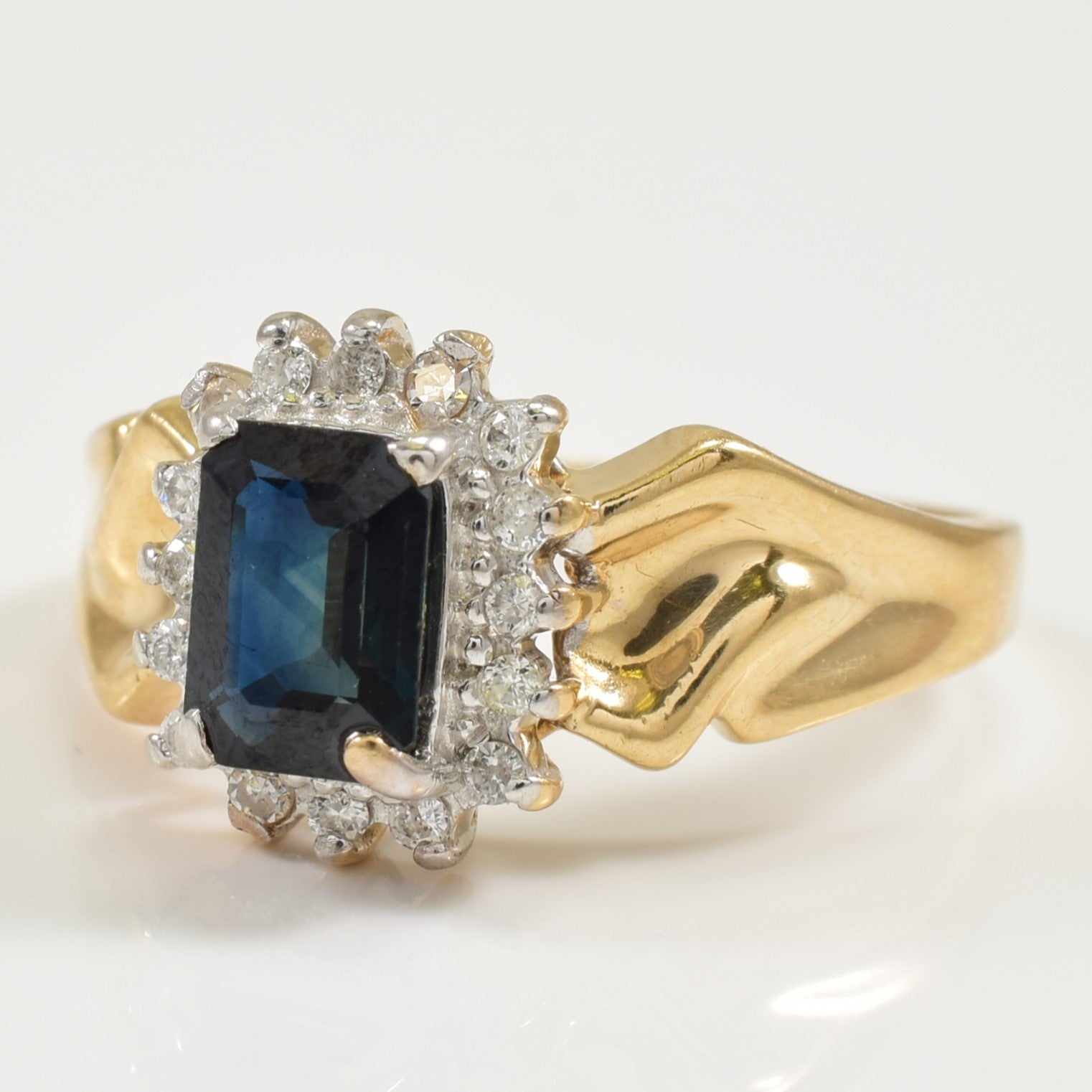 Tapered Sapphire & Diamond Ring | 1.15ct, 0.10ctw | SZ 7.75 |
