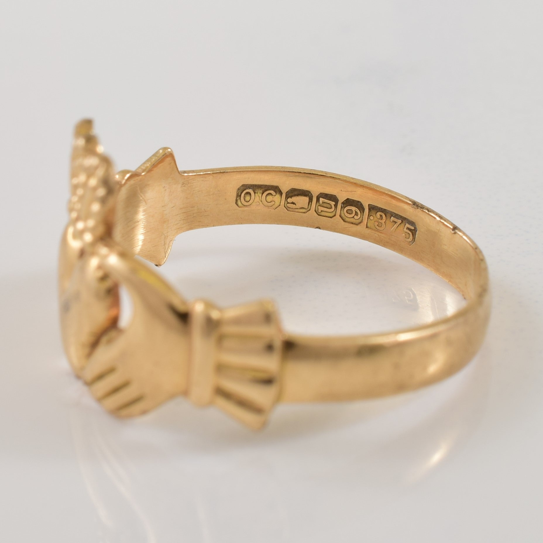 1985 Dublin 9k Yellow Gold Claddagh Ring | SZ 7.75 |
