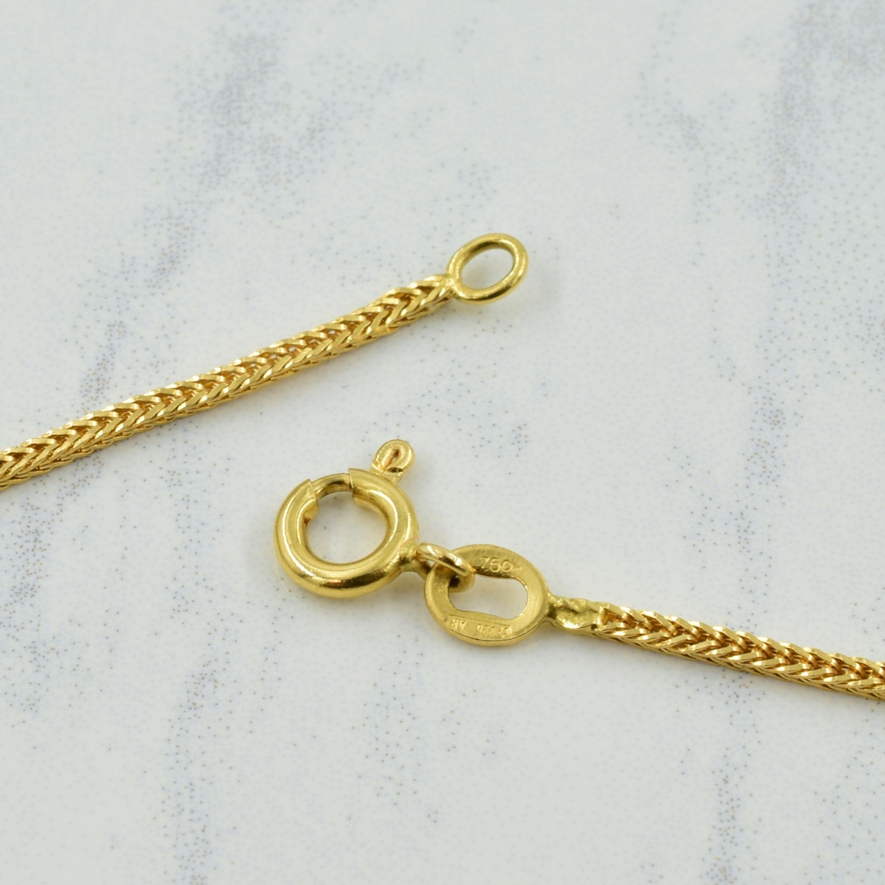 18k Yellow Gold Italian Hallmark Foxtail Chain | 19.5