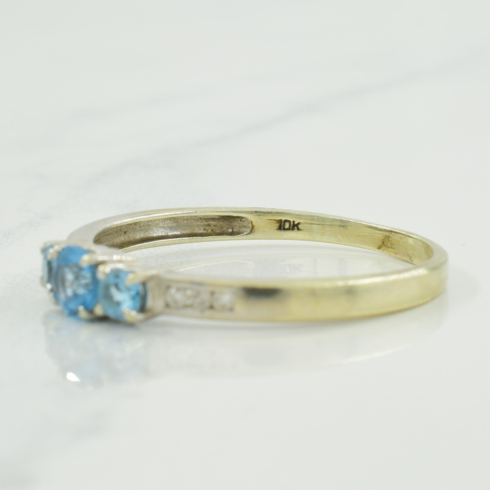 Blue Topaz & Diamond Ring | 0.50ctw, 0.06ctw | SZ 10.25 |