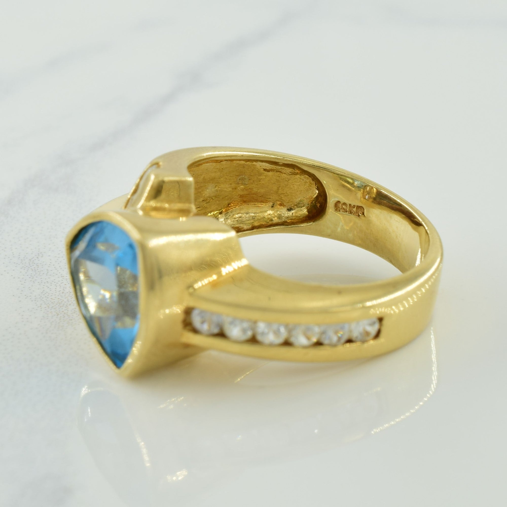 Blue Topaz & White Sapphire Ring | 3.50ct, 0.40ctw | SZ 6.75 |