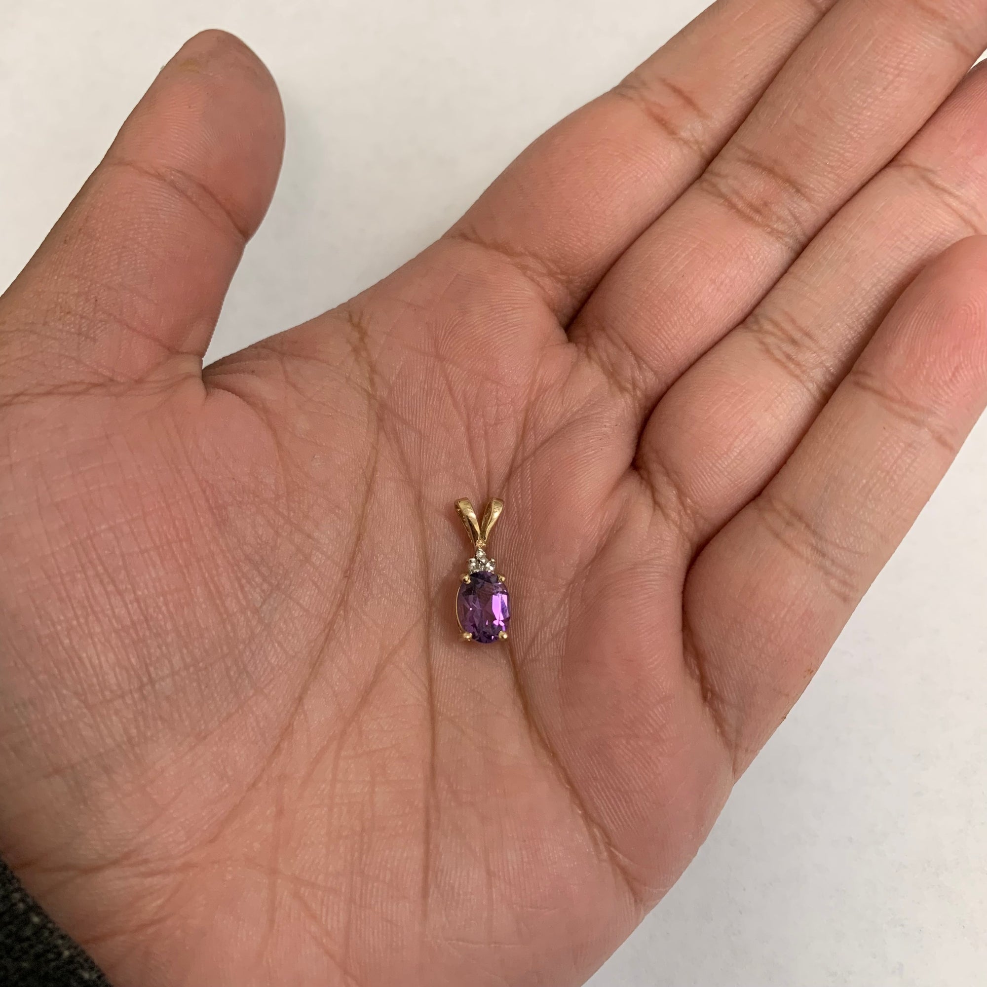 Amethyst & Diamond Pendant | 0.70ct, 0.02ctw |