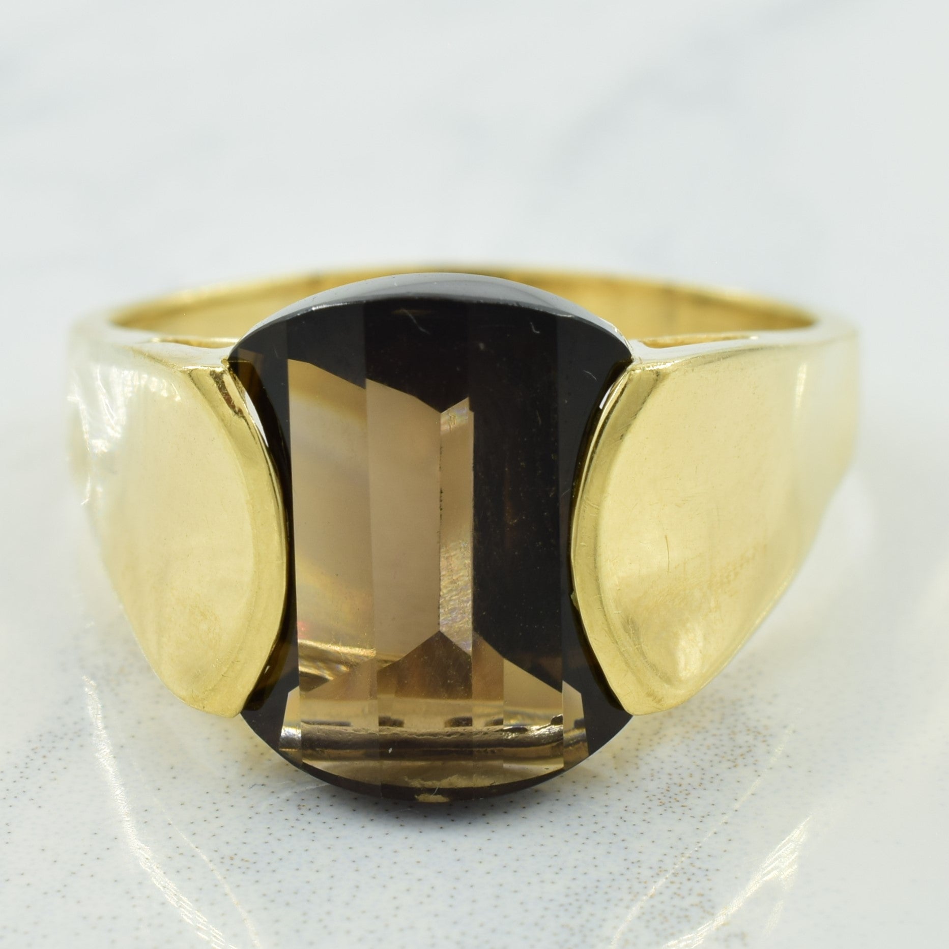 Bague en quartz fumé | 5,50 ct | Taille 11,5 | 